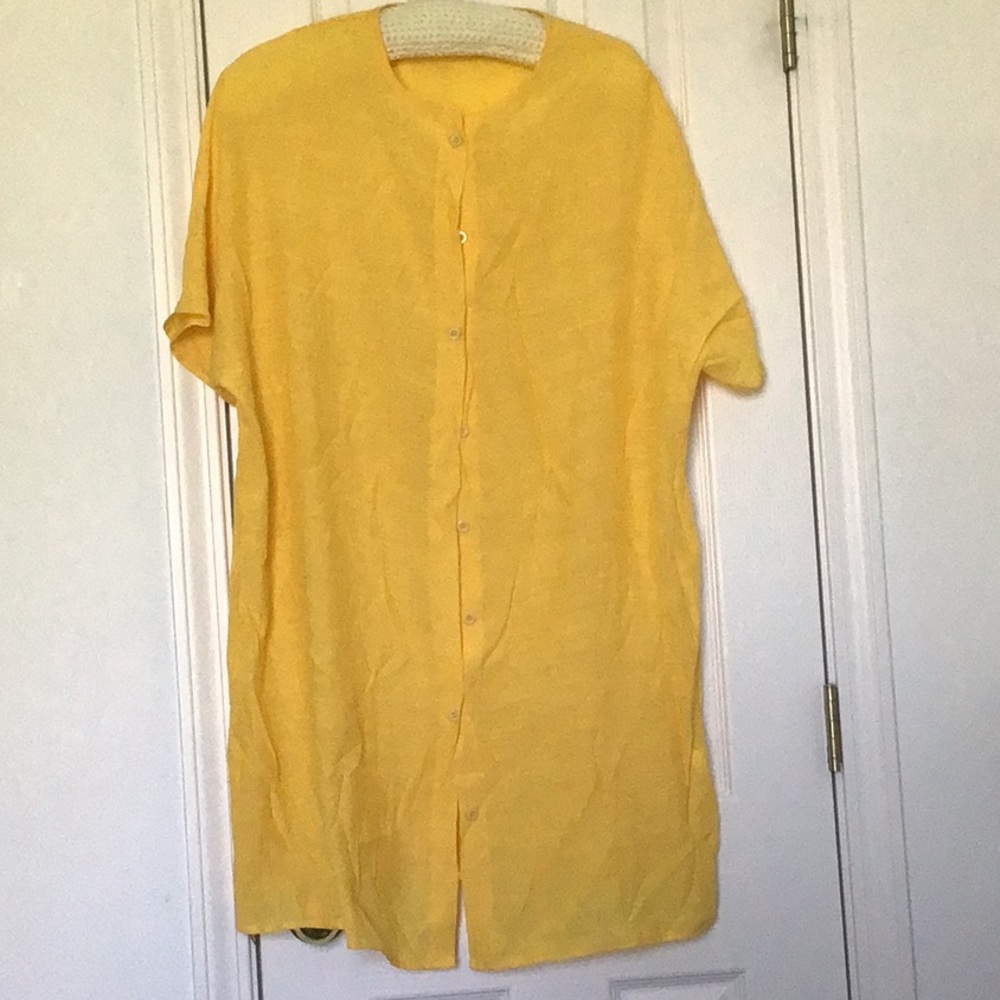 Yellow Buttons Down Tunic
